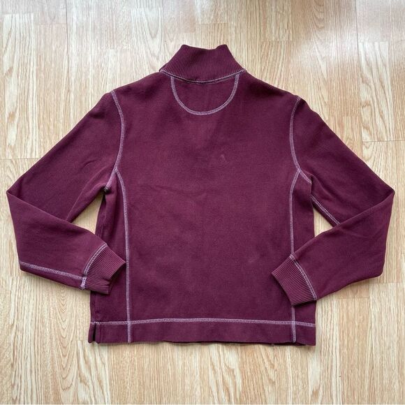 Eddie Bauer Maroon Red Quarter Zip Sweater - Size: XS - Picture 6 of 9